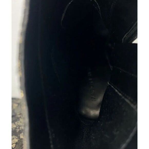 MARC FISHER Newbia Black/Gold Metallic Block Heel Booties Sz 8M New Without Box - Picture 10 of 12